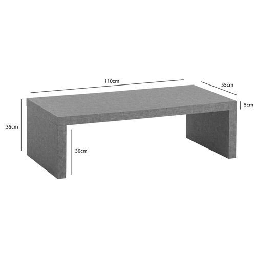 Table Basse De Salon 110 Cm Grande Design Moderne Rectangulaire Simple Gris
