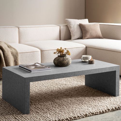 Table Basse De Salon 110 Cm Grande Design Moderne Rectangulaire Simple Gris