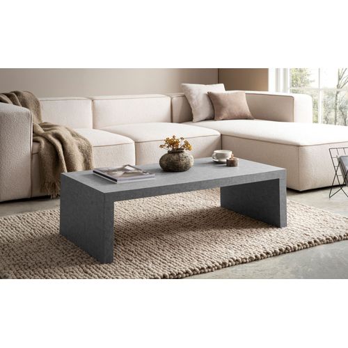 Table Basse De Salon 110 Cm Grande Design Moderne Rectangulaire Simple Gris
