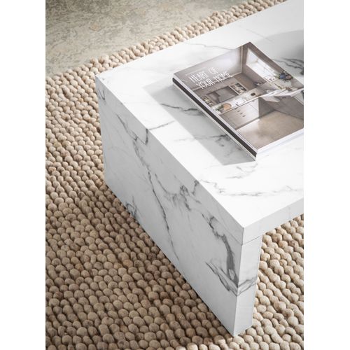 Table Basse De Salon 110 Cm Grande Design Moderne Rectangulaire Simple Blanc