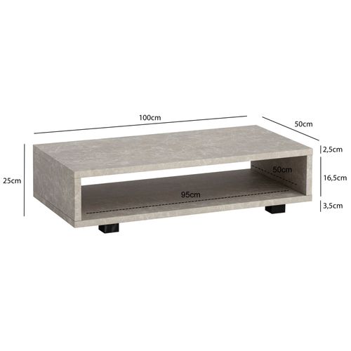 Table Basse De Salon 100 Cm Grande Moderne Rangement Rectangulaire