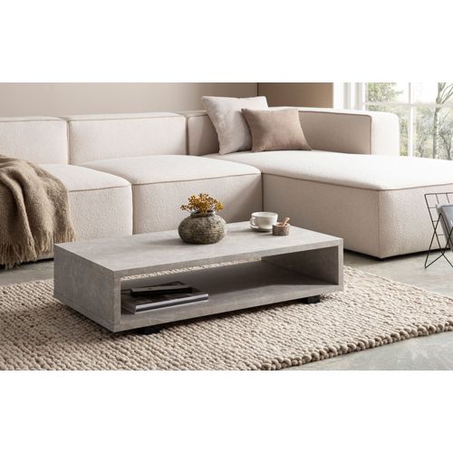 Table Basse De Salon 100 Cm Grande Moderne Rangement Rectangulaire