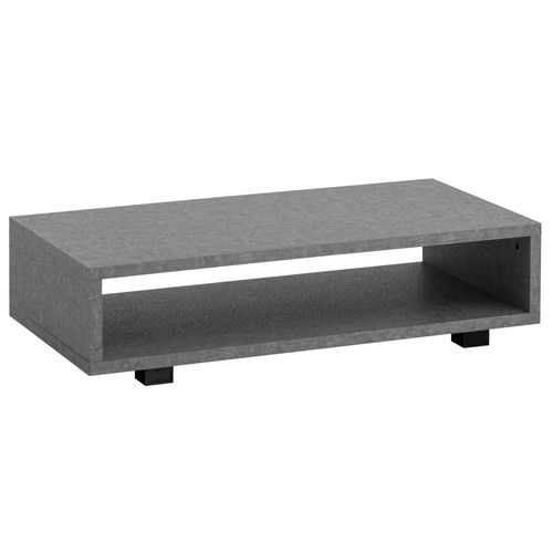 Table Basse De Salon 100 Cm Grande Moderne Rangement Rectangulaire Gris