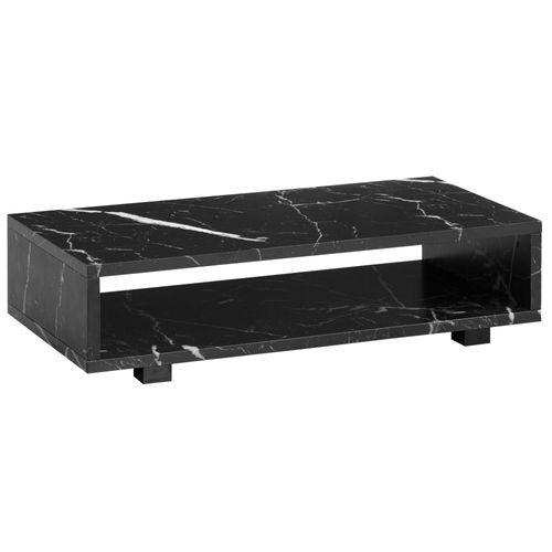 Table Basse De Salon 100 Cm Grande Moderne Rangement Rectangulaire Noir