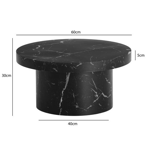 Table Basse Canapé De Salon 60 Cm Petite Ronde Moderne Forme Champignon Noir