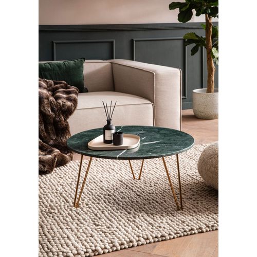 Table Basse De Salon Ø 70 Cm Véritable Marbre Vert Grande Moderne Ronde