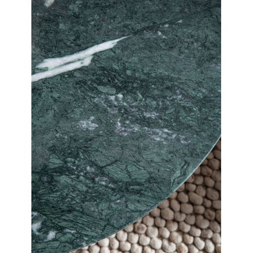 Table Basse De Salon Ø 70 Cm Véritable Marbre Vert Grande Moderne Ronde