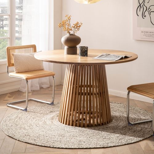 Table De Salle à Manger Cuisine 120 Cm Bois Massif Petite Ronde Moderne Acacia