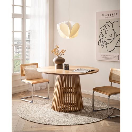 Table De Salle à Manger Cuisine 120 Cm Bois Massif Petite Ronde Moderne Acacia