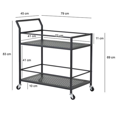 Desserte En Métal à 2 Niveaux Avec Roulettes, Desserte Cuisine, Desserte De Bar