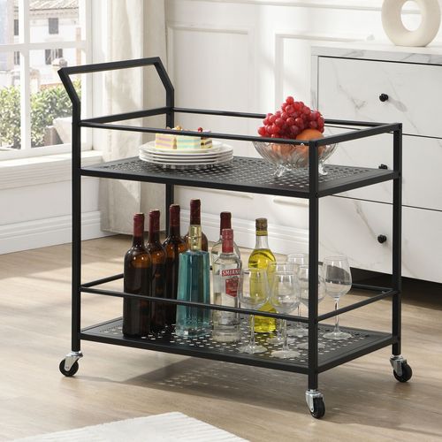 Desserte En Métal à 2 Niveaux Avec Roulettes, Desserte Cuisine, Desserte De Bar