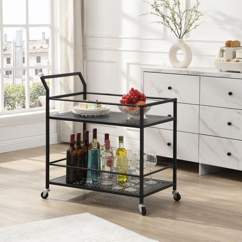Desserte En Métal à 2 Niveaux Avec Roulettes, Desserte Cuisine, Desserte De Bar
