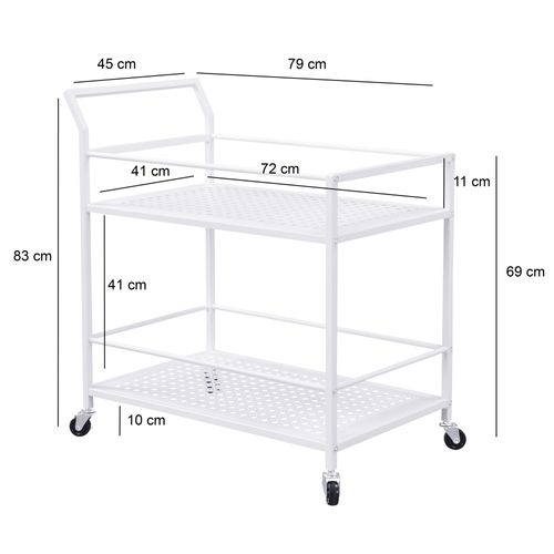 Desserte En Métal à 2 Niveaux Avec Roulettes, Desserte Cuisine, Desserte De Bar