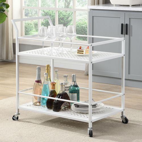 Desserte En Métal à 2 Niveaux Avec Roulettes, Desserte Cuisine, Desserte De Bar