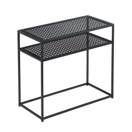 Console Table De Rangement Verre Métal 80 Cm Table De Couloir Étroite Moderne