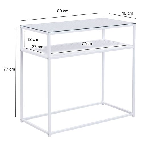 Console Table De Rangement Verre Métal 80 Cm Table De Couloir Étroite Moderne