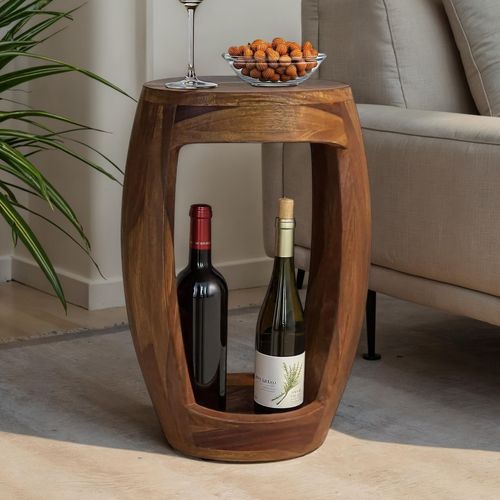 Table D'appoint Sheesham Bois Massif Rond 30cm Table Basse Table De Salon