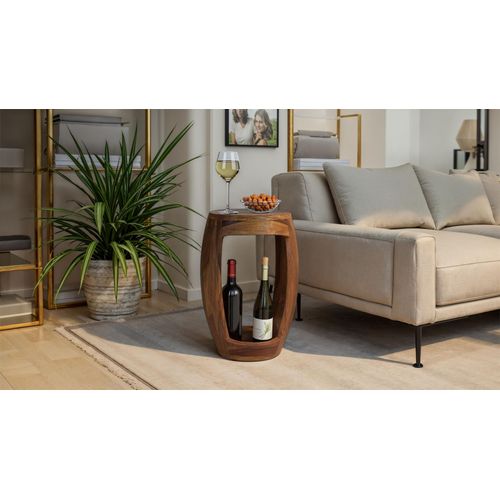 Table D'appoint Sheesham Bois Massif Rond 30cm Table Basse Table De Salon