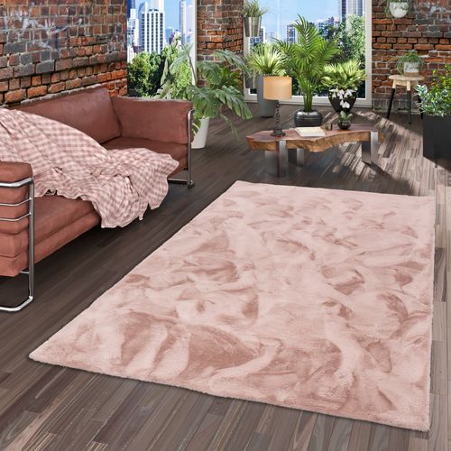 Tapis En Fourrure Plush 160x230cm Vieux Rose