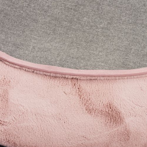 Tapis En Fourrure Plush Rond 160cm Vieux Rose