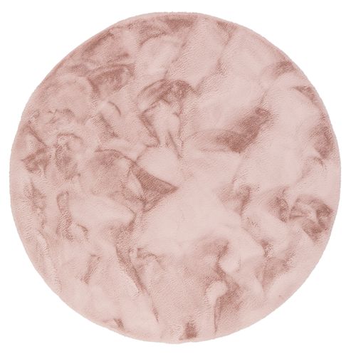 Tapis En Fourrure Plush Rond 160cm Vieux Rose