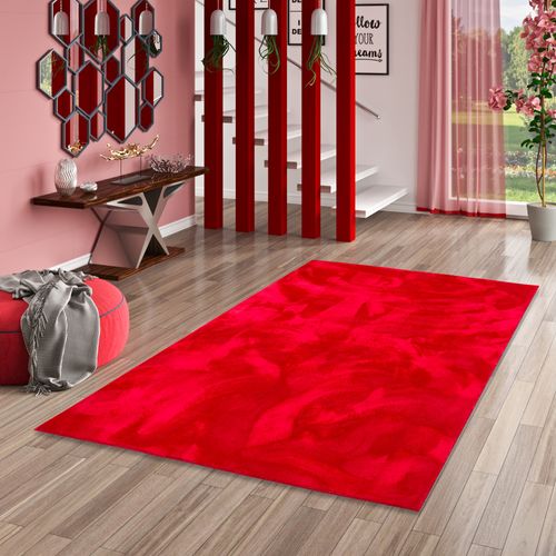 Tapis En Fourrure Pearl 200x290cm Rouge