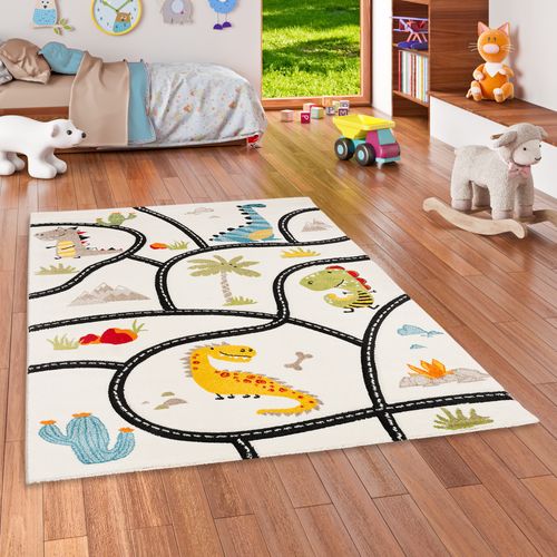 Tapis Maui Kids Pour Enfants Dino Rues 120x170cm