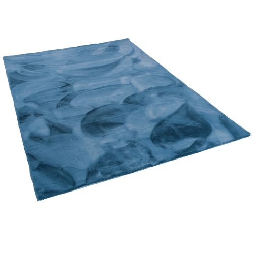 Tapis En Fourrure Plush 140x180cm Bleu