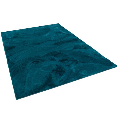 Tapis En Fourrure Plush 120x170cm Bleu Foncé