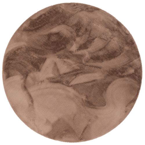Tapis En Fourrure Plush Rond 80cm Brun