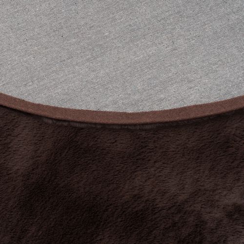 Tapis En Fourrure Plush Rond 80cm Brun