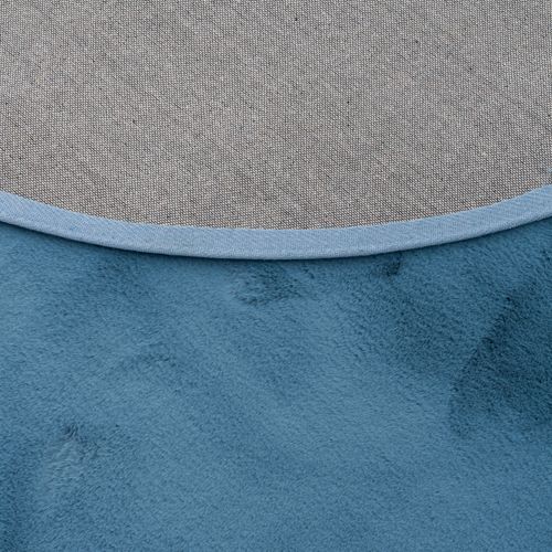 Tapis En Fourrure Plush Rond 120cm Bleu