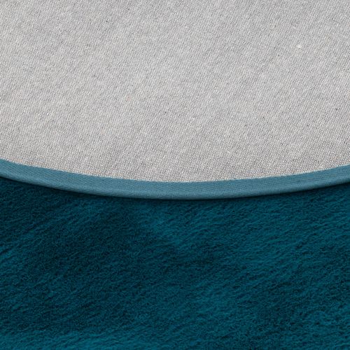 Tapis En Fourrure Plush Rond 120cm Bleu Foncé