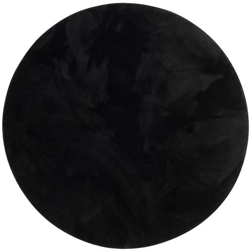 Tapis En Fourrure Pearl Rond 120cm Noir