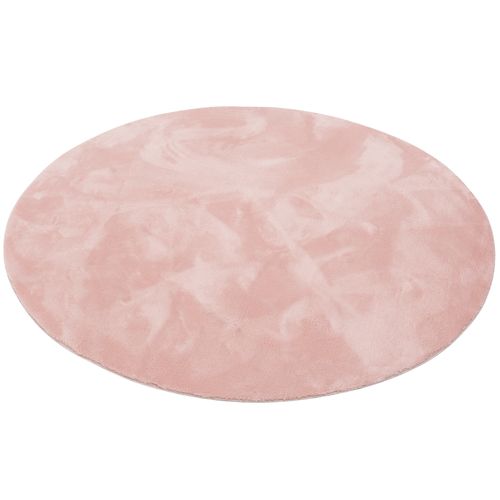 Tapis En Fourrure Pearl Rond 120cm Rose