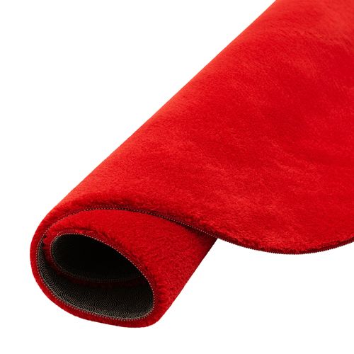 Tapis En Fourrure Pearl Rond 160cm Rouge