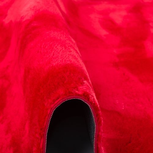 Tapis En Fourrure Pearl Rond 160cm Rouge