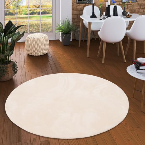 Tapis En Fourrure Pearl Rond 200cm Beige
