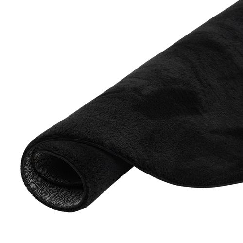 Tapis En Fourrure Pearl Rond 200cm Noir