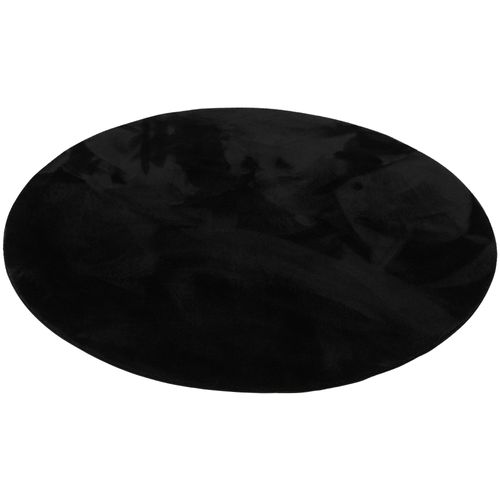 Tapis En Fourrure Pearl Rond 200cm Noir