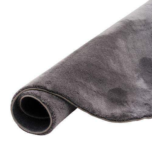 Tapis En Fourrure Pearl Rond 200cm Anthracite