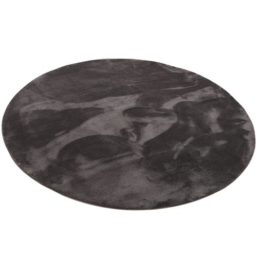Tapis En Fourrure Pearl Rond 200cm Anthracite