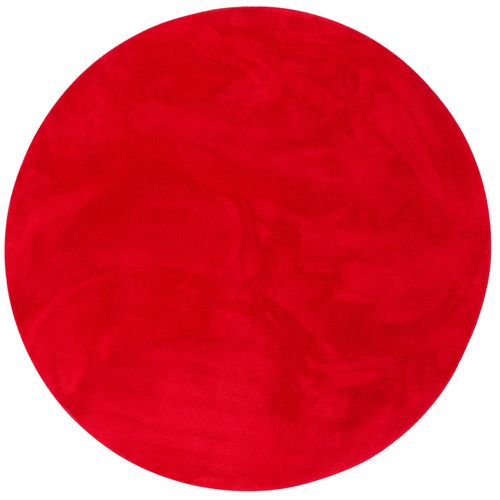 Tapis En Fourrure Pearl Rond 200cm Rouge