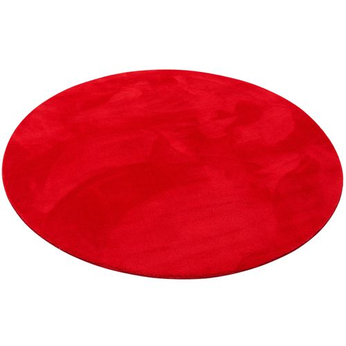 Tapis En Fourrure Pearl Rond 200cm Rouge