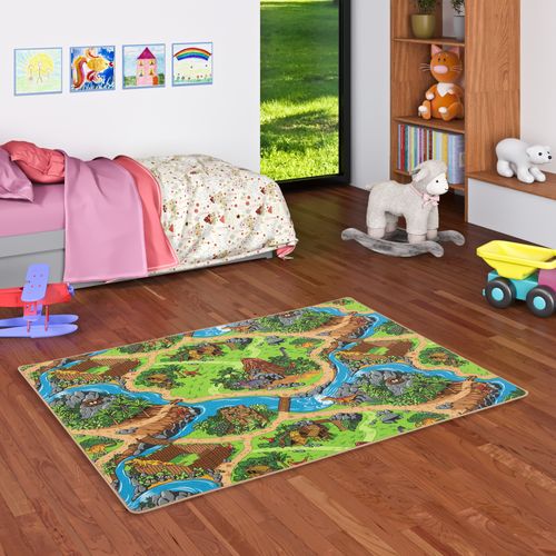 Tapis Rues Pour Enfants Dinosaures 133x133cm