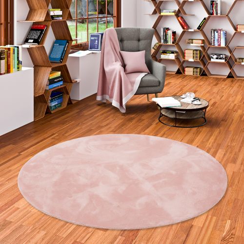 Tapis En Fourrure Pearl Rond 200cm Rose