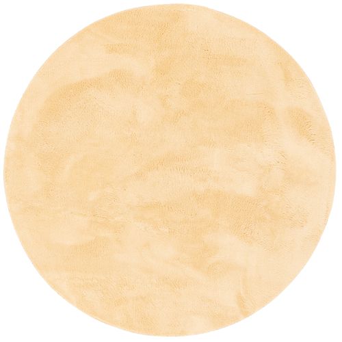 Tapis En Fourrure Pearl Rond 120cm Jaune