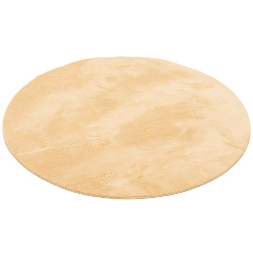 Tapis En Fourrure Pearl Rond 200cm Jaune