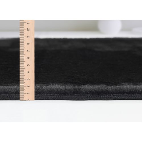 Tapis Cosy Moderne Fourrure Douillet Lavable, Noir, 140x200 Cm