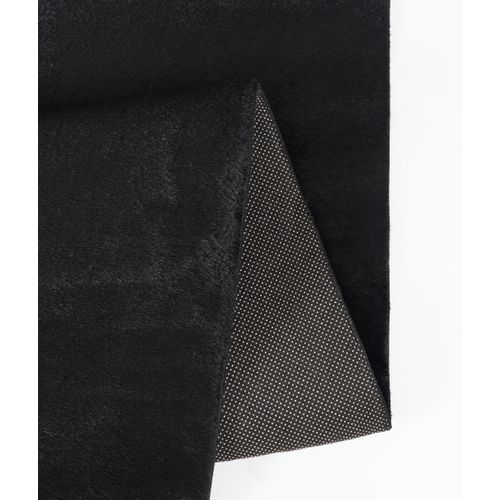 Tapis Cosy Moderne Fourrure Douillet Lavable, Noir, 160x220 Cm